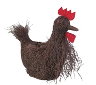 L 29 x W 12 x H 26 cm.  Plant area 9 cm Rooster with Plant Area and Fan Tail