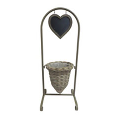 Hanging Heart Planter with basket and Heart Black Board
