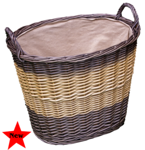 Deep Two Tone Wash Basket with Lining