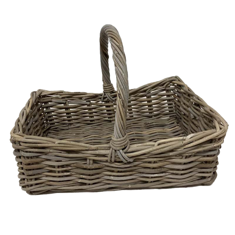 Hand Woven Rattan Storage Basket Rectangular Rattan Wicker Basket