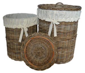 Round Lined Linen Basket