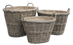 Oval Log Basket with Lining