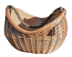 Hartington Oval Lined Kindling Basket with Rope Handle