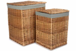 Square Laundry Basket with Grey Sage Lining.