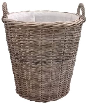 Round Rattan Tall Log with Liner