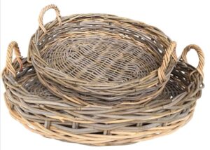 Two Tone Oval Rattan Tray